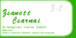 zsanett csarnai business card